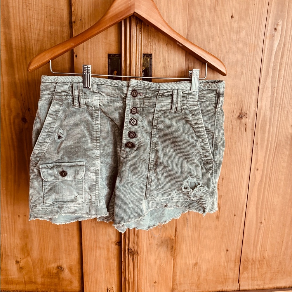 Pilcro Green Corduroy Women Shorts from Anthropology